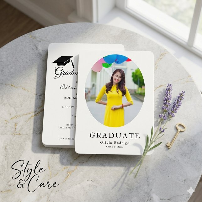 Invitación Formal de Fiesta de Graduación | Negrit (Formal Graduation Party Invite  Bold & Elegant)
