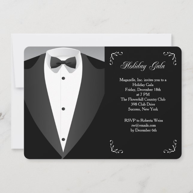 Invitación formal de gala de vacaciones (Anverso)