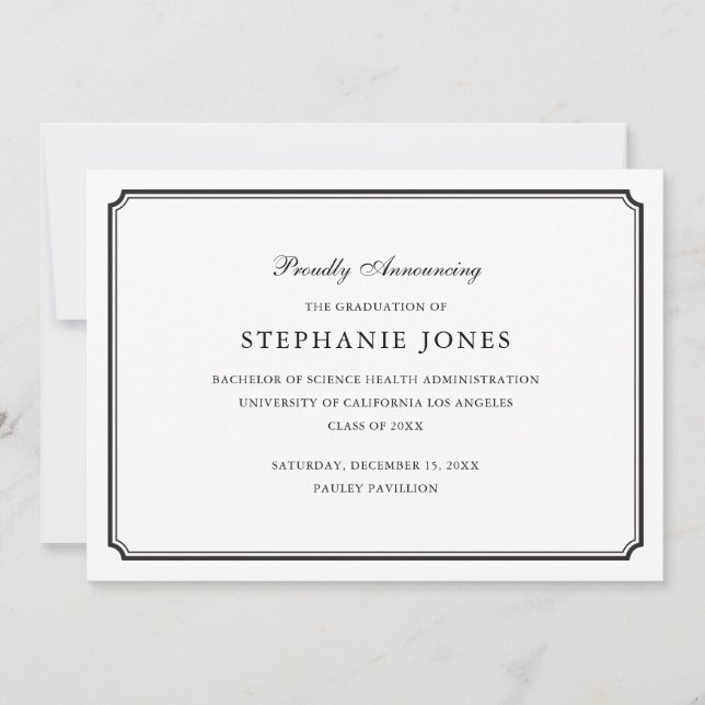 Invitación formal de graduación (Anverso)