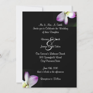Invitación formal de la boda de la orquídea