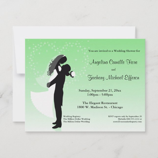 Invitación formal de la ducha de la silueta de (Anverso)