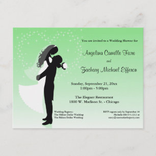 Invitación formal de la ducha de la silueta de