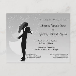 Invitación formal de la ducha de la silueta de