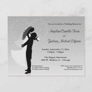 Invitación formal de la ducha de la silueta de