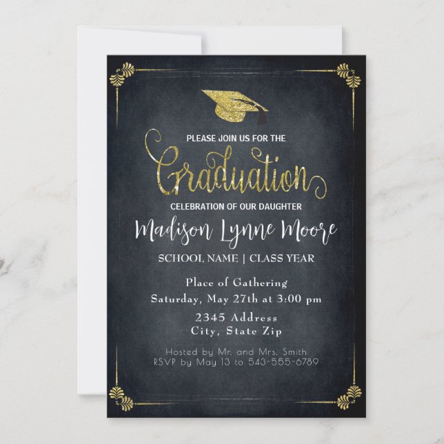 Invitación formal de la fiesta de graduación de ne (Anverso)
