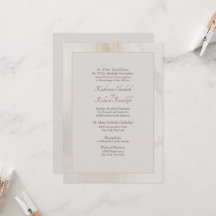 Invitación formal de matrimonio beige a ambos padr