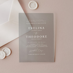 Invitación formal de matrimonio con tintes oscuros