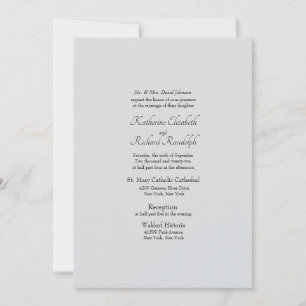 Invitación formal de matrimonio de padres con gris