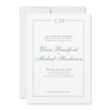 Invitación formal de matrimonio en monograma