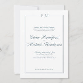 Invitación formal de matrimonio en monograma