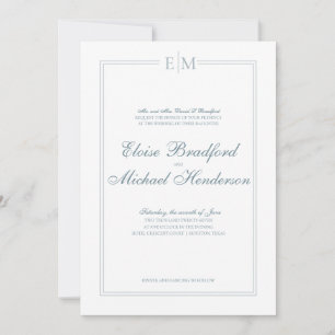 Invitación formal de matrimonio en monograma