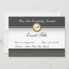 Invitación Formal de Monograma Personalizado de Lu