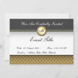 Invitación Formal de Monograma Personalizado de Lu