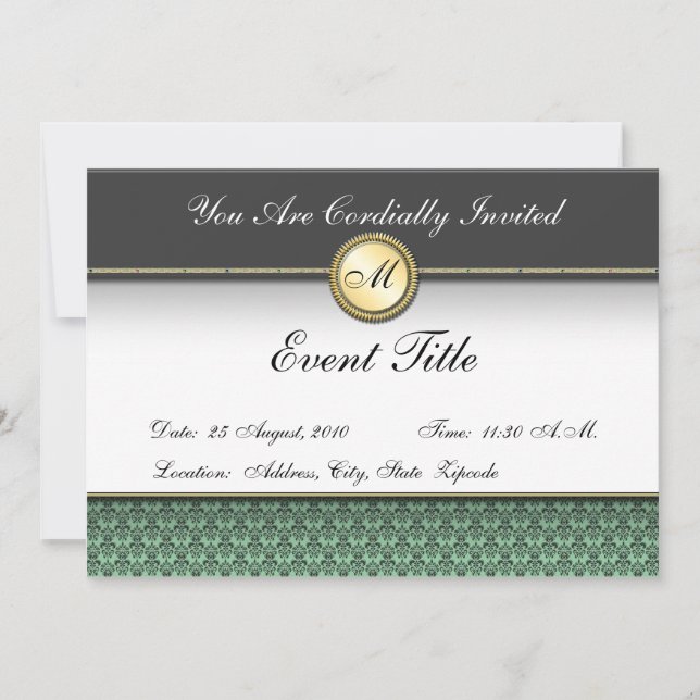 Invitación Formal de Monograma Personalizado de Lu (Anverso)