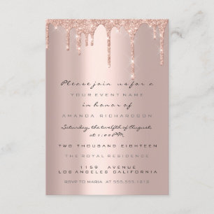 Invitación Formal de Oro Rosa con Brillo de Chispa