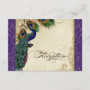 Invitación Formal de Pavo Real y Pluma Púrpura