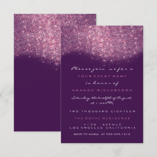 Invitación Formal de Rosa Pink Glitter Púrpura Vio