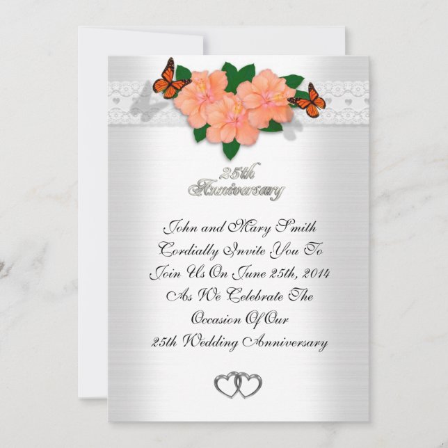 Invitación formal del 25º Aniversario Hibiscus (Anverso)