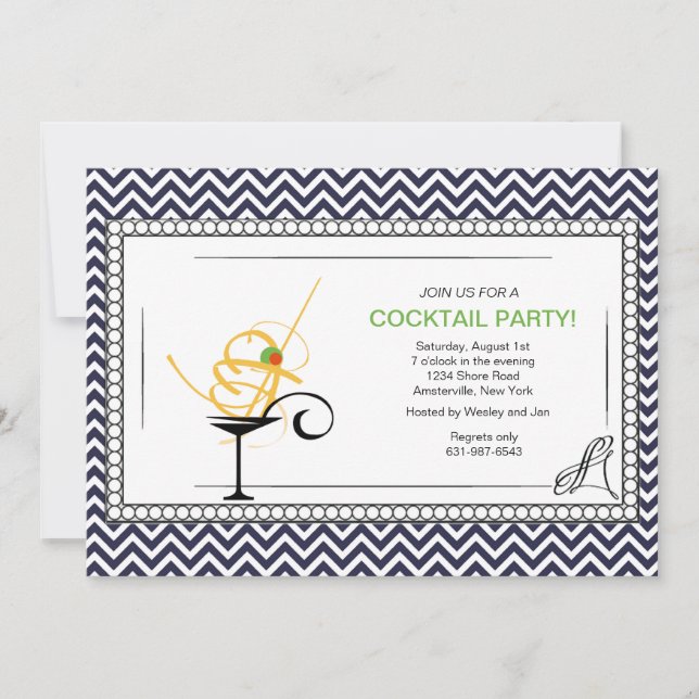 Invitación formal del cóctel (Anverso)