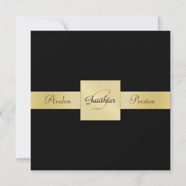 Invitación formal del oro de la cinta metalizado (Anverso)