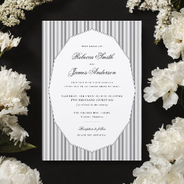 Invitación Formal Elegant Classic Black Stripes Wedding