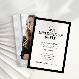 Invitación Formal Elegant Graduation Party | Photo Back