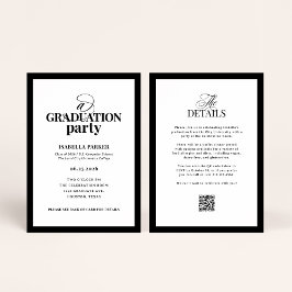 Invitación Formal Elegant Graduation Party | RSVP QR Code