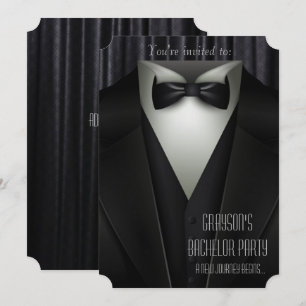 Invitación formal elegante de esmoquin para desped
