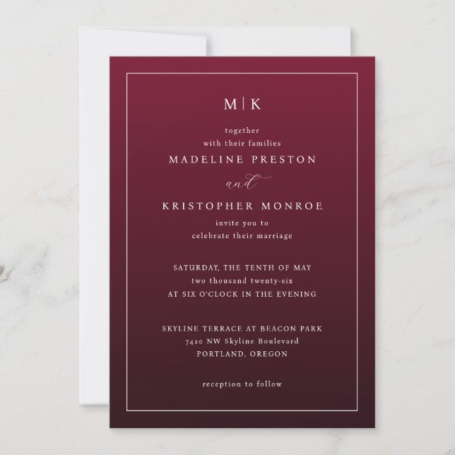 Invitación Formal Marrón Elegante (Anverso)