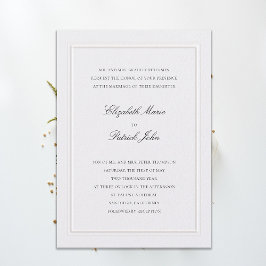 Invitación Formal Modern Classic Elevated Frame Pearl Wedding