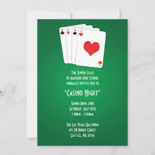 Invitación Formal para Noche de Casino de Las Vega