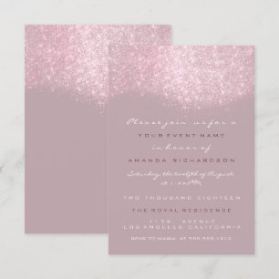 Invitación Formal Purpura Rosa Blanco Gris Brillan