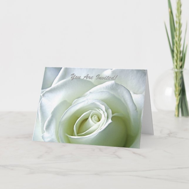 Invitación Formal Rosa Blanca (Anverso)