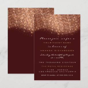 Invitación Formal Rosa Dorado Brillante Cobre Borg