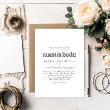 Invitación Formal Simple de Nuestra Boda