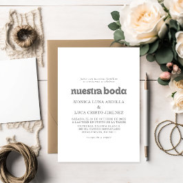 Invitación Formal Simple de Nuestra Boda
