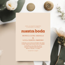 Invitación Formal Simple Terracotta Nuestra Boda B
