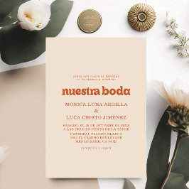 Invitación Formal Simple Terracotta Nuestra Boda B