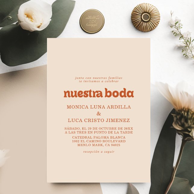 Invitación Formal Simple Terracotta Nuestra Boda B (Subido por el creador)