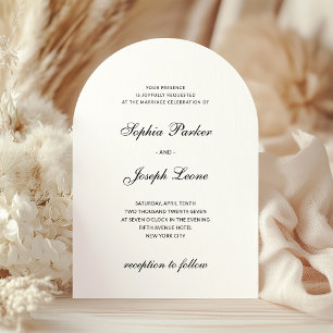 Invitación Formal y Clásico   Boda en Blanco y Negro