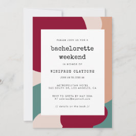 Invitación Formas abstractas fin de semana de despedida de so