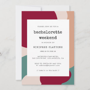 Invitación Formas abstractas fin de semana de despedida de so