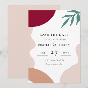 Invitación Formas abstractas modernas guardar la fecha contem