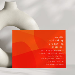 Invitación Formas abstractas modernas Naranja Boda audaz únic