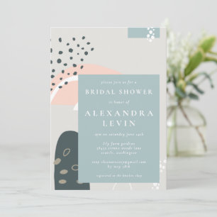 Invitación Formas abstractas modernas para la ducha de novias