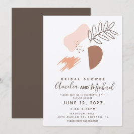Invitación Formas Botánicas Dibujadas a Mano Boho Festejo Nup