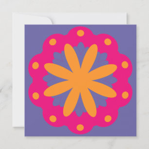Invitación formas de círculos florales coloridos