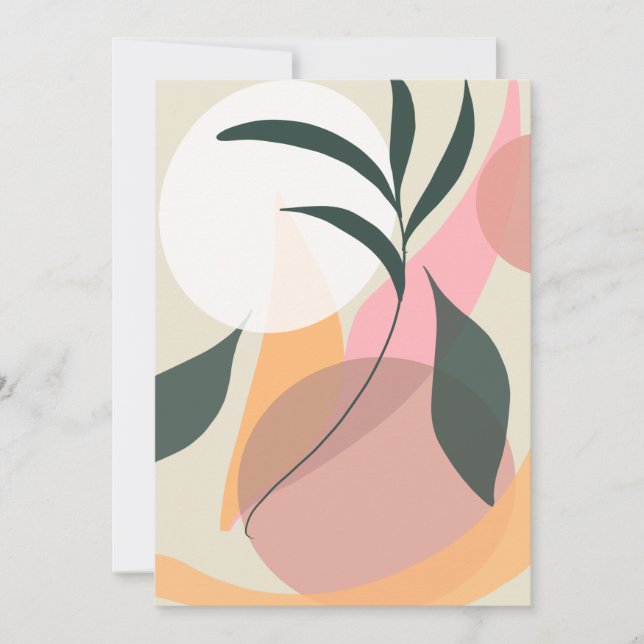 Invitación Formas de Ilustración Abstracta de Plantas Vegetac (Anverso)