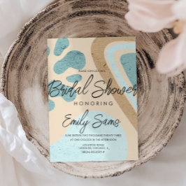 Invitación Formas de tonos terrosos para una ducha de novia a