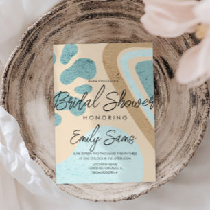 Invitación Formas de tonos terrosos para una ducha de novia a